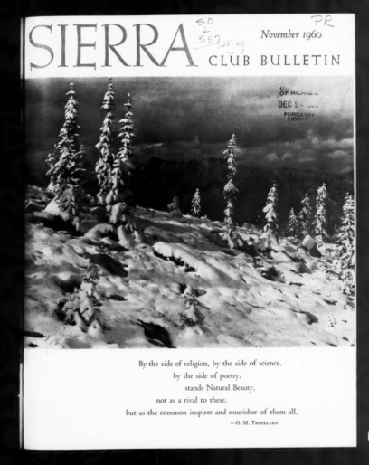 Sierra Club Bulletin 1960 Vol 45 No 8 November thumbnail